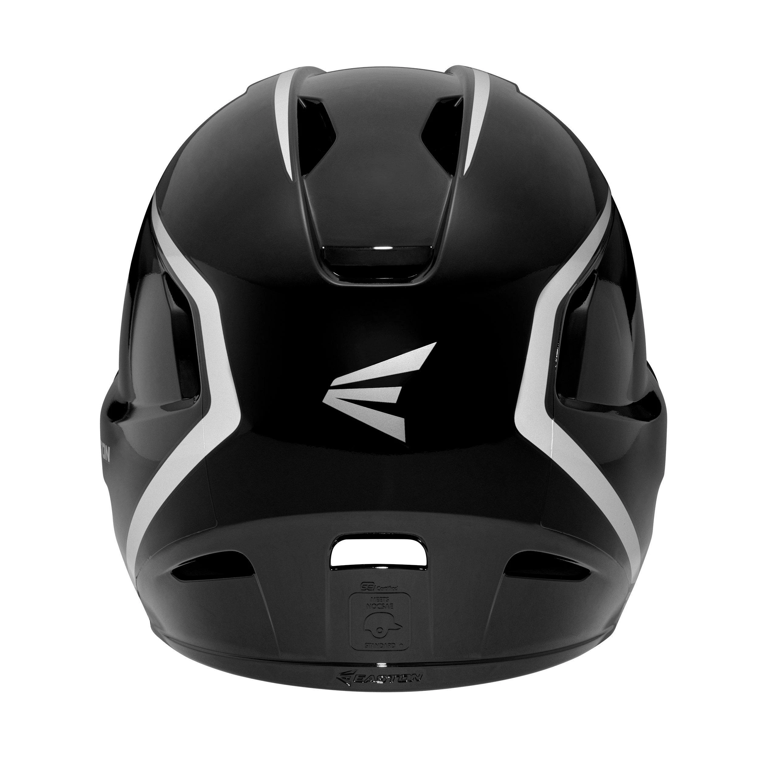 Easton Z5 2.0 High Gloss Two-Tone Batting Helmet - Black Silver - Image 2