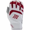 Marucci Youth Signature Baseball Batting Gloves White/Red