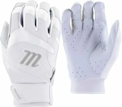 Marucci Youth Signature Baseball Batting Gloves White/White