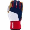 Marucci Adult Blacksmith Full Wrap Batting Gloves Red/White/Blue