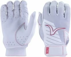 Victus Youth Team Batting Gloves-White/Red